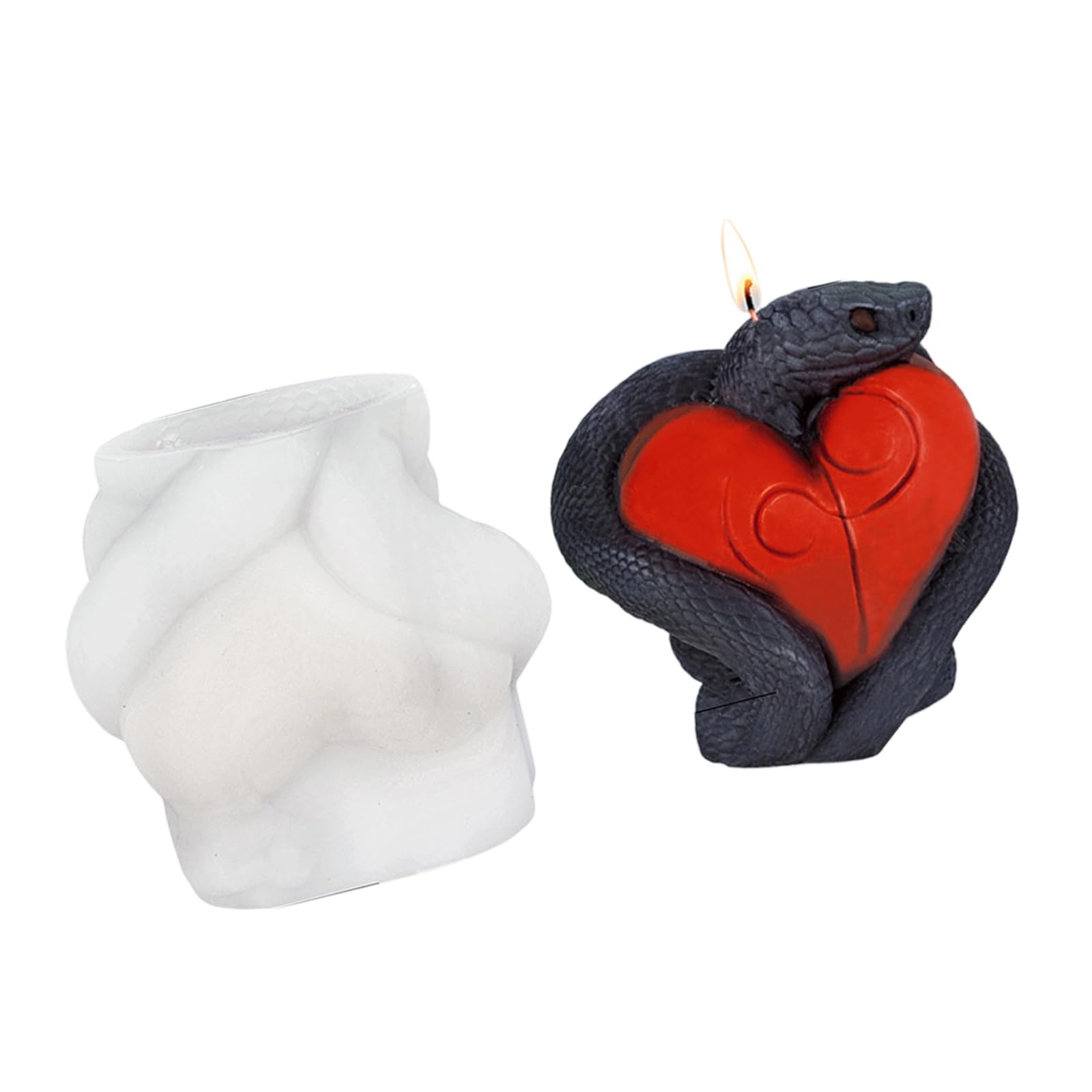 Xjdzineq Snake Heart Molds Casting Silicone Easy Release Plasters Epoxy Resin Castings
