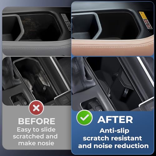 Image of 2 Pack Center Console Cup Holder Inserts for Toyota Grand Highlander 2026 2025 2024, Interior Accessories Silicone Car Cup Holder for 2024-2026 Grand Highlander, Black