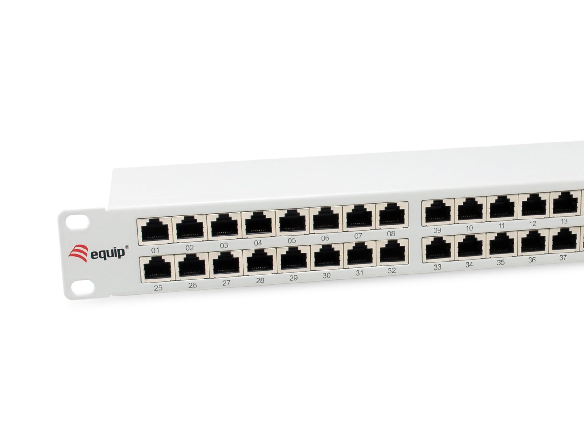 Equip 326526 48-Port Cat.6A geschirmtes Patchpanel, hellgrau