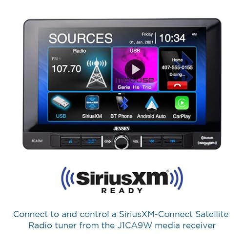 Jensen J1Ca9W 9-Inch Single Din Car Stereo & Jensen Bucam100J Backup Camera #TOP4