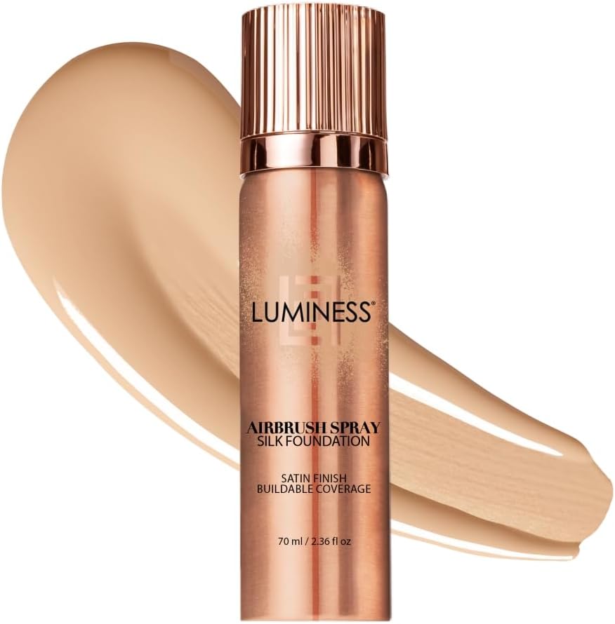 LUMINESS Silk Airbrush Spray Foundation - Full Coverage Foundation - Formula Hydrates & Moisturizes with Hyaluronic Acid, Aloe Vera & Hydrolyzed Silk (Shade - Fair)