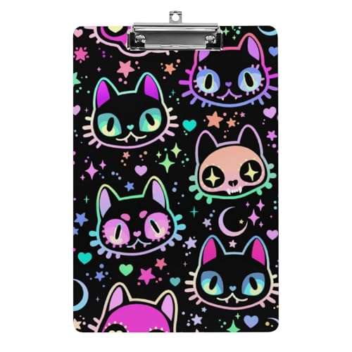 クリップボード 猫柄 A4サイズ対応 クリップファイル バインダークリップ 用箋ばさみ ファイルボード メモ帳 縦型 書類整理 おしゃれ かわいい 筆記 多機能 壁掛け プレゼント