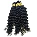Hannah product Bulk Hair For Braiding Human Hair Deep Curly Wave No Weft Wholesale Human Hair Bulk In Factory Price 4 Bundles 200g Brazilian (16 18 20 22 Natural Black #1B)