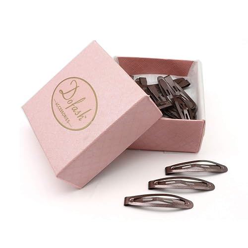 Miniatura 6 de Pinzas para el cabello de 1.77 pulgadas (1.8 in), pinzas para el cabello trenzadas para mujeres, 20 unidades (marrón)