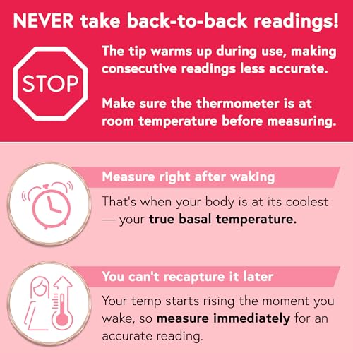 digital basal body thermometer 1100th degree high precision quick 60-sec reading memory recall accurate bbt thermometer for natural ovulation tracking by iproven