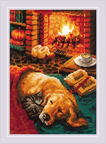 Kit broderie point de croix RIOLIS R2004 ouvrage d'art cheminée - 2