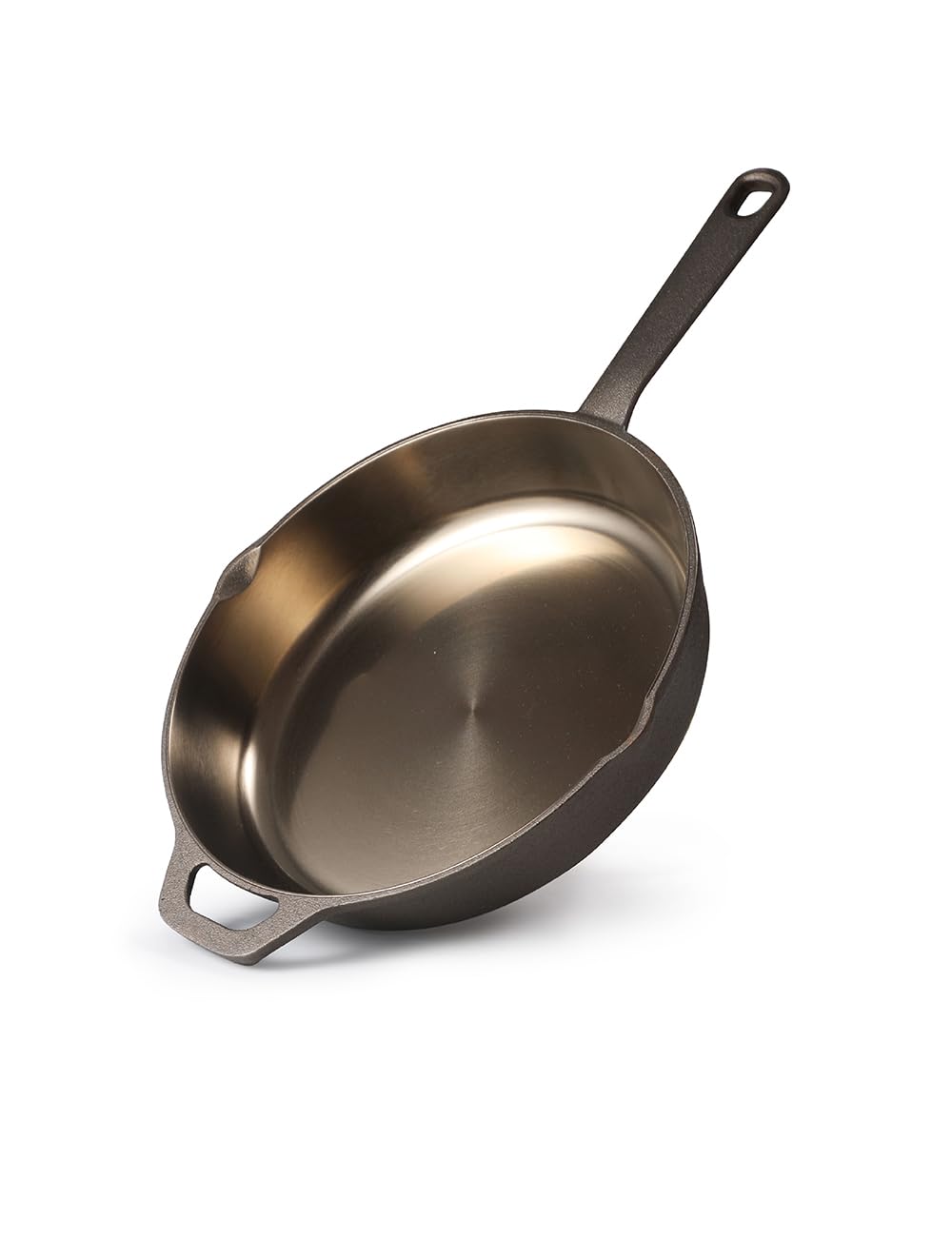 BLACK+DECKER 10.25" Cast Iron Skillet, Pre-Seasoned Frying Pan with Bronze Finish, Polished Interior, Cast Iron Pan Works on All Cooktops Including Induction, Oven & Grill Safe, BDK201BR, Bronze