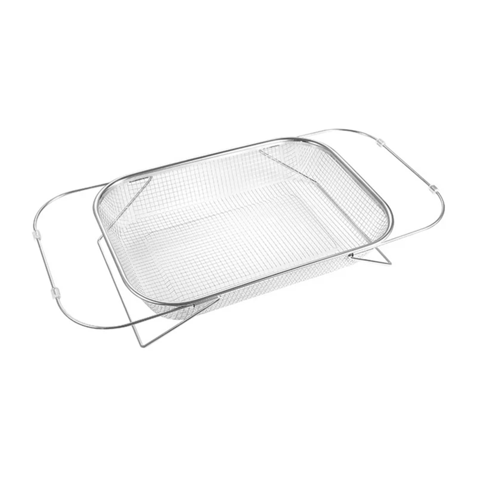 Escurridor retráctil de Acero Inoxidable, Asas Agarre, colador Ovalado, Fregadero, escurridor Verduras, Cesta Almacenamiento for el hogar para Cocina,Frutas(34x24cm)
