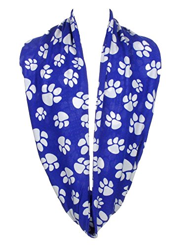 Women's Warm and Soft Double Layer Paw Print Infinity Scarf3