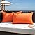 Kevin Textile Outdoor Waterproof Throw Pillow Covers Pack of 2 Farmhouse Decorative Cushion Covers for Garden Patio Tent Balcony Bench Couch Sofa 12x20 Inch, Orange