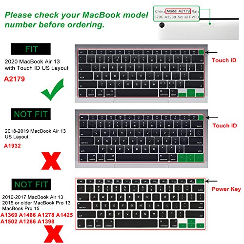 Funda para teclado de MacBook Air 13 con diseño arcoíris y Touch ID 2