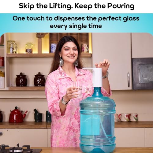 Image of InstaCuppa Automatic Water Dispenser for Gallon Bottles | 2000mAh Rechargeable USB Type-C | Digital Display with Countdown Timer | Foldable Hygienic Spout & Food-Grade Silicone Hose