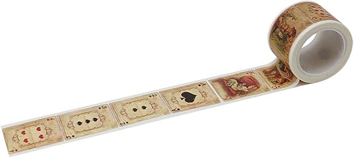 Wrapables - Cinta adhesiva decorativa de Washi, 0.984 in x 16.4 ft, tarjetas de Alicia en el país de las maravillas