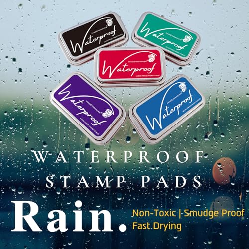 Ink Pads for Rubber Stamps, Rubber Stamps Pads- Permanent, Waterproof, Stamp Pads for Card Making, Scrapbooking Supplies, Christmas Ink Stamps, Hand Stamp Ink Pad, Non-Toxic (5 Ink Pad Bundles) by InnoCrossover - Used condition - Image 6