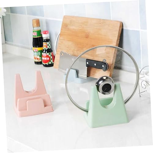 Miniatura 6 de Housoutil Estante para tapa de olla, 2 piezas, estante para tapa de olla de 2 niveles, soporte nórdico, soporte para utensilios de cocina