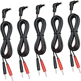 TENS Unit Replacement Lead Wires: 5 Pieces TENSSO 2.35mm Plug to 2mm Pin Electrodes Leads Wire for TENS 7000, for TENS 3000, for Accurelief and so on - 5 Pack