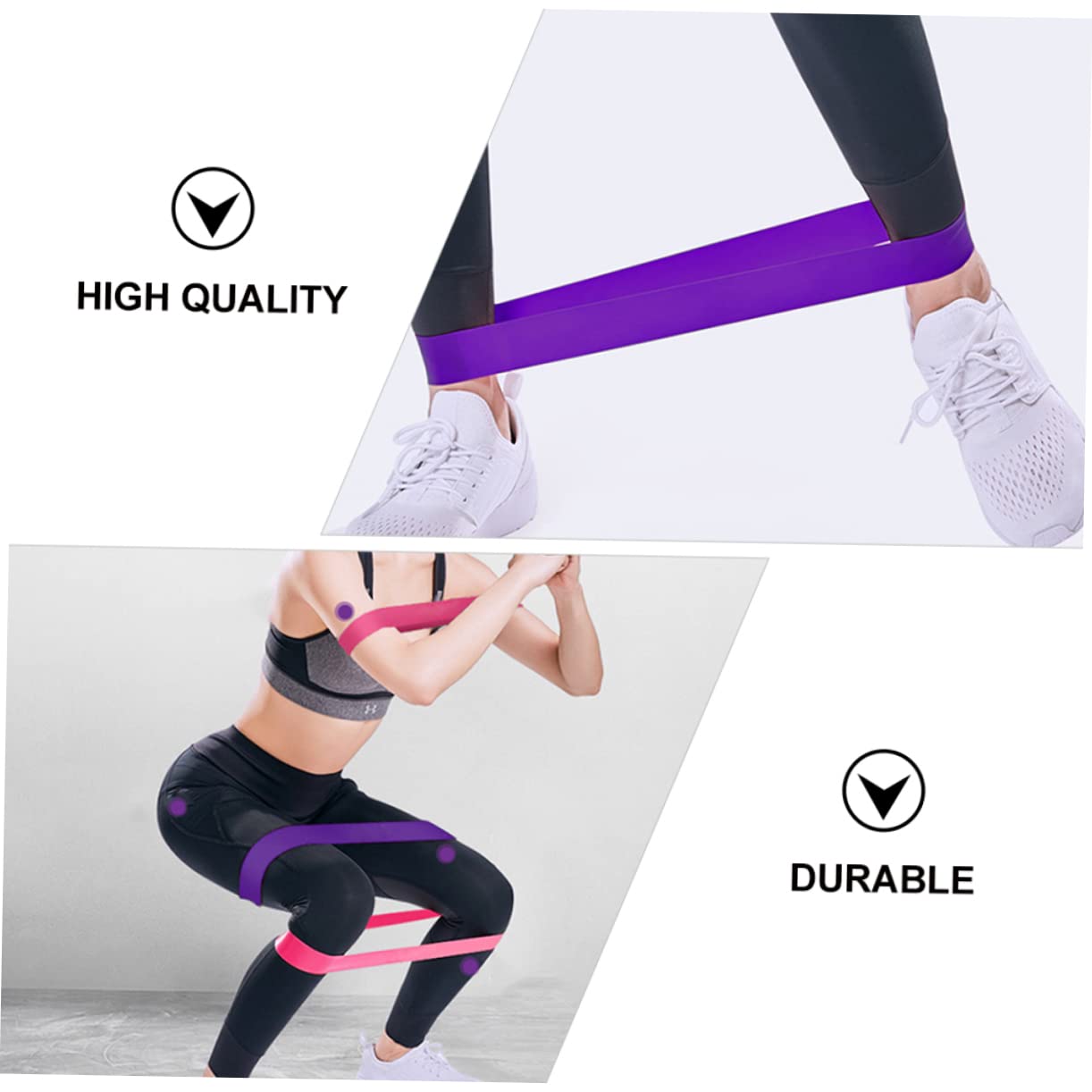 HANABASS Fasce Elastiche Per Fitness Set Bande Resistenti Antiscivolo Per Esercizi Yoga E Tonificazione Muscolare Per Donne E 5