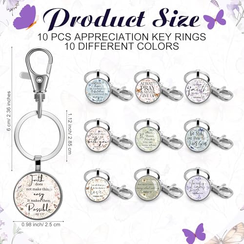Image of Fumete Christian Keychain Bulk Bible Verse Religious Scripture Quote Inspirational Key Rings Gift for Women Men Church Pastor
