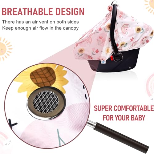 Image of Waterproof Baby Car Seat Cover，YVMVDV Patented Cold Weather Carseat Cover for Babies,Infant Car Seat Cover Canopy for Boy Girls, Keeps Babies Warm and Cozy (Rainbow)