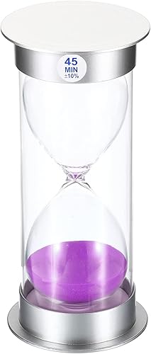 PATIKIL Temporizador de arena de 45 minutos, reloj de arena con cubierta de plástico, vidrio de arena para juegos, cocina, recuerdos de fiesta,