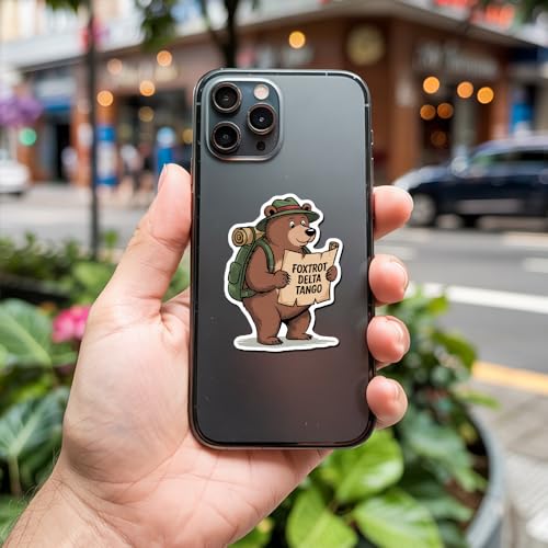 Image of (Pack of 3) Subtle Foxtrot Delta Tango FDT Funny Bear Anti Not My President Liberal Feminist Political Vinyl Stickers for Water Bottles Laptop Bumper Window Car 3 Inches