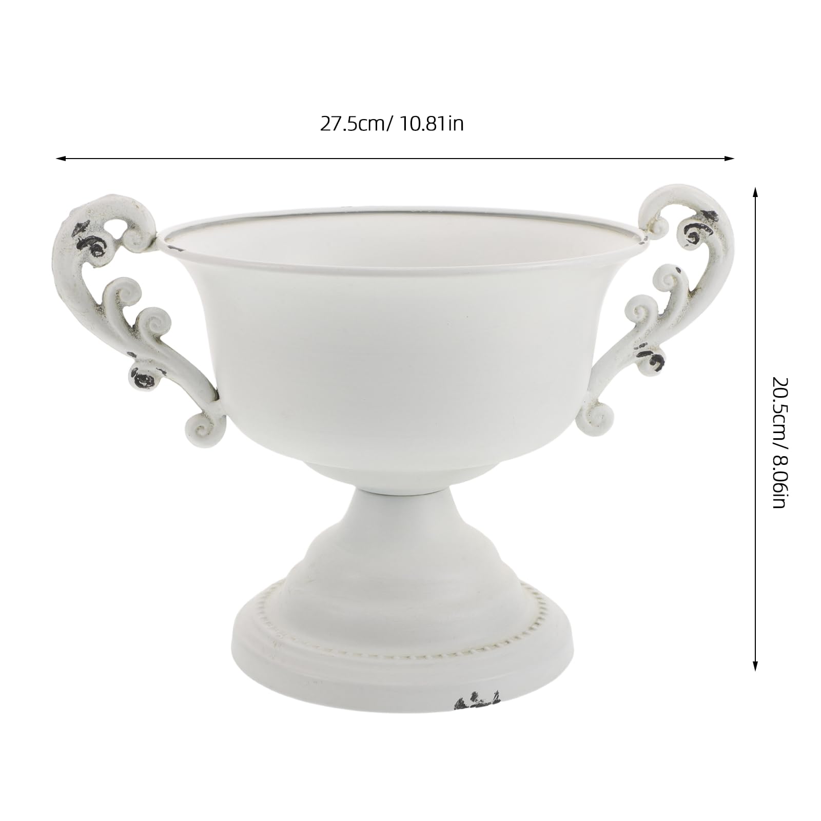 Vintage Metall Pflanzgefäß Urnenform 28cm Rustikaler Blumentopf aus Eisen für Terrasse Garten Dekorative Gartenvase für Innen und Außen Handgefertigt mit Breiter Öffnung