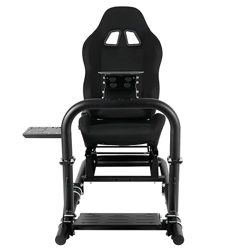 Miniatura 9 de Supllueer Soporte de cabina de simulador de carreras, con asiento de carreras para Logitech G25 G27 G29 G920 G923 Thrustmaster T300 T150 Fanatec,