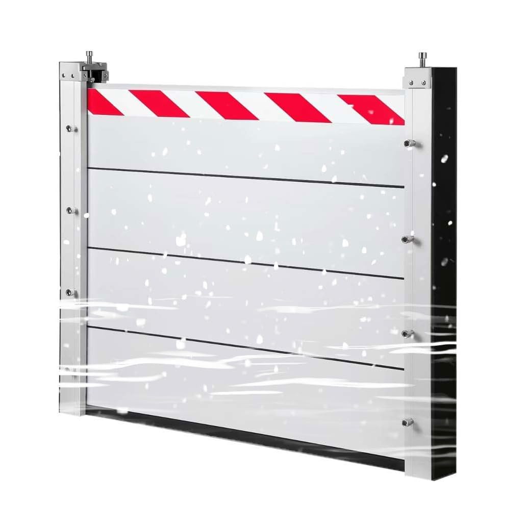 Mur de protection contre les inondations amovible aluminium pour entrée de portail