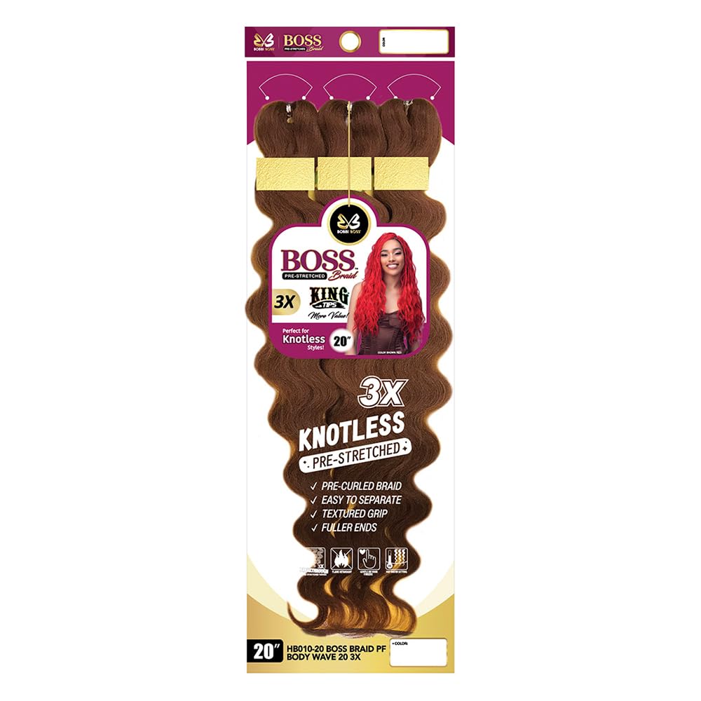 BOBBI BOSS Pre-Feathered Braid 3X BODY WAVE 20" (1-Pack, 1 Jet Black) 1-Pack 1 Jet Black