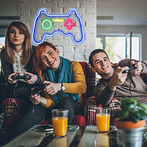 Image of ineonlife LED Gamer Neon Sign Gaming Room Neon Signs for Game Room Wall Decor Boys Teen Bedroom Decorations Accessories and Decor Bar Party Man Cave Birthday Gifts for Teens