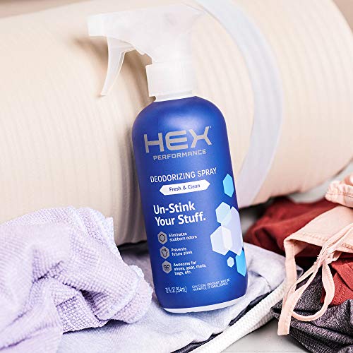 Hex Performance Deodorizing Spray, Fresh & Clean, 12Oz (Pack Of 2) - Awesome For Shoes, Gear & Workout Mats #TOP6