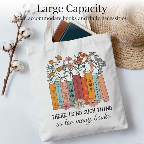 Bolso tote temático de libros, regalo divertido para amantes de la lectura, mujeres, bibliotecarias y profesores, de lona resistente miniatura 5