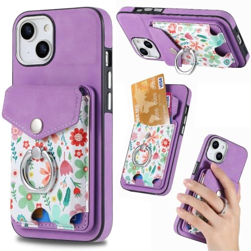 Funda iPhone 13 morada ideal para ver vídeos y selfis con anillo