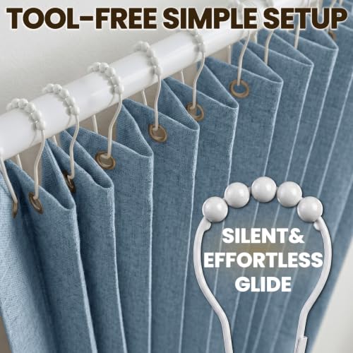 Image of AJAZZ Blackout Accordion Door Closet Door Curtain Invisible Applicable Bedroom Room Living Room Doorway(Blue 72 inch W x 78 inch L 1 Panel