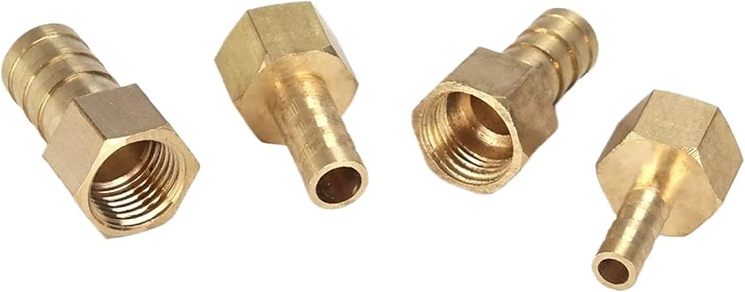 Brass Hose Fitting 6/8/10/12/14/16/19mm Barb Tail 1/8" 1/4" 3/8" 1/2" 3/4" 1" BSPT Female Thread Copper Coupler Adapter Connector(6-01)