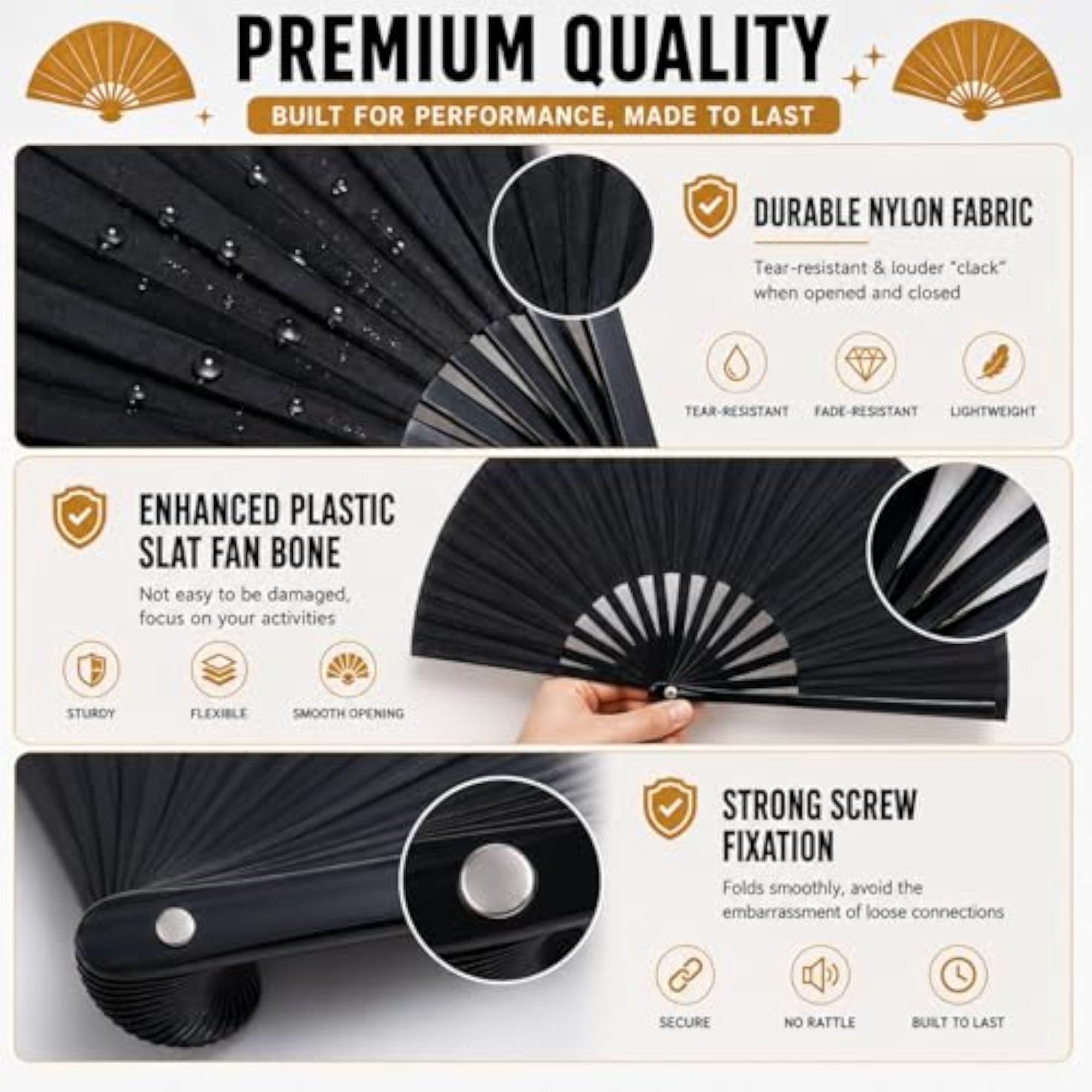 Large Portable Folding Clacking Fans for Line Dancing