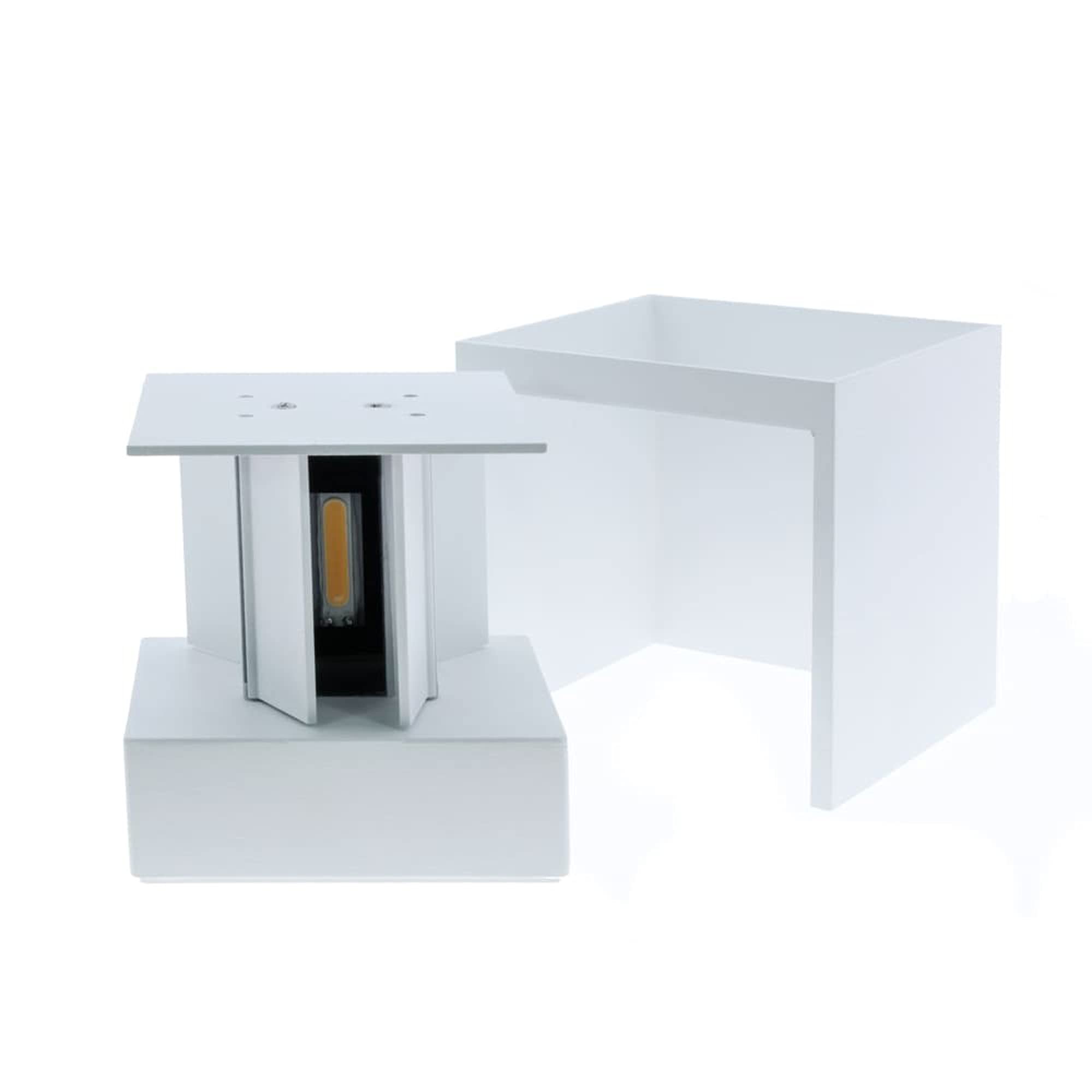 wonderlamp W-T000045 Aplique de Pared led -Interior y Exterior - Leva, Luz Orientable 120º, Blanco, 2 Luces 5W, Luz Neutra 4000K, Ip54