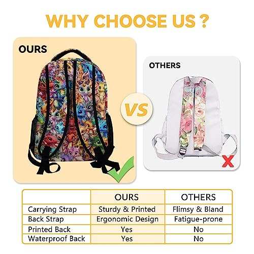 Dragon Backpack, 17 Inch Cute Kids Backpack for Primary School, Colorful Large Capacity Bookbag for Girls, Boys4