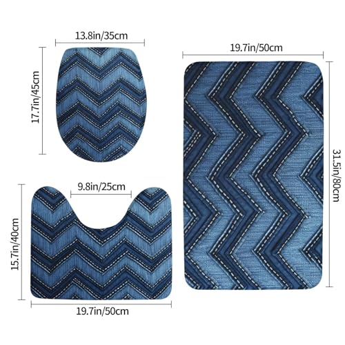 Tapis de bain antidérapant lot de 3 en microfibre absorbante