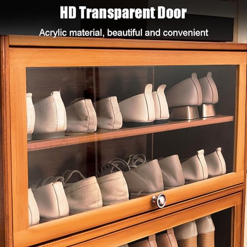 Armoire à chaussures grande capacité avec étagère à clapets compacte - 5