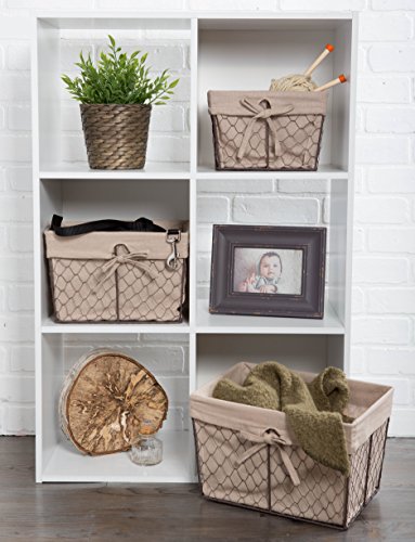 Dii Farmhouse Chicken Wire Storage Baskets With Liner, Set Of 3, Rustic Natural, Assorted Sizes #TOP4