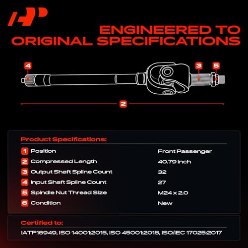 A-Premium CV Axle Shaft Assembly Compatible with Jeep Wrangler 2007-2018, Wrangler JK 2018, Dana 186 mm Axle, Front Right Passenger Side by A-Premium - Image 3