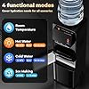 Tehanld Water Dispenser with Ice Maker, 4-in-1 Top Loading Water Cooler with Hot, Cold & Room Temp Water, 35lbs/Day Fast Ice Making, Child Safety Lock, Fits 2-5 Gallon Bottles for Home & Office