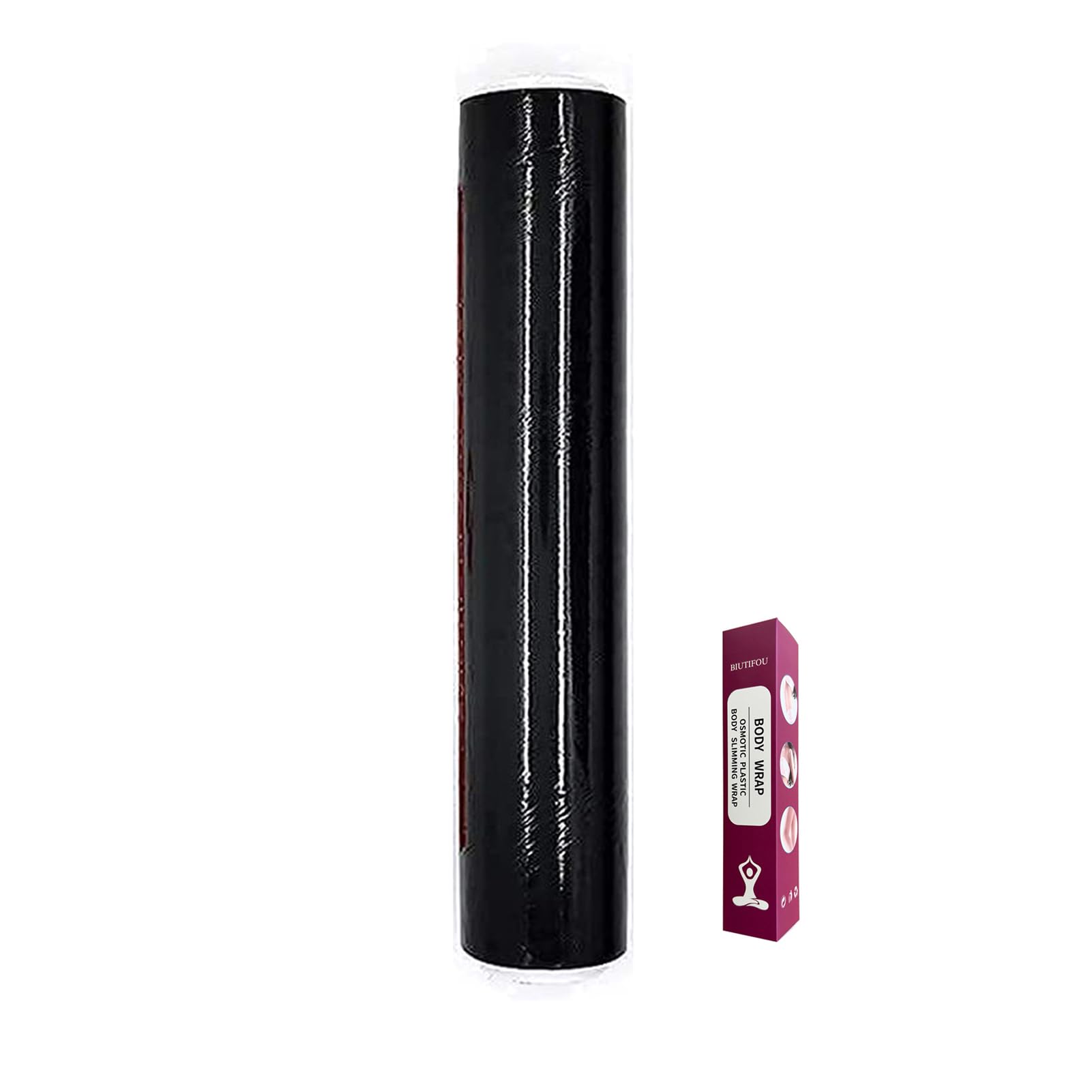 Upgrade Osmotic Plastic Body Wrap,Exercise Belly Wrap,Boxed Workout & Sweat Enhancer Stomach Wrap - DIY Sauna Slimming Film(60 meters) Black