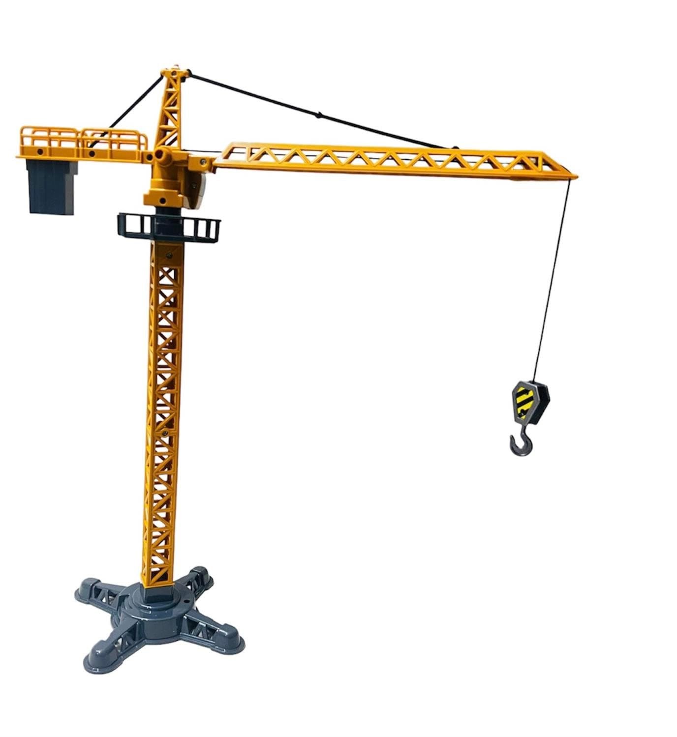Grue de Construction Jouet Grue Manuelle Generic Jaune 40 cm avec Accessoires soulève la Charge et Tourne à 360 degrés pour Enfant