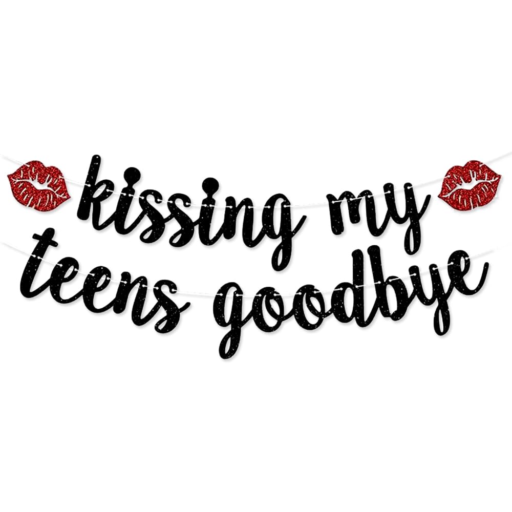 Kissing My Teens Goodbye Banner Happy 20th Birthday Decorations 20&Fabulous, Happy 20 Years Old Birthday Anniversary Party Decoration Supplies