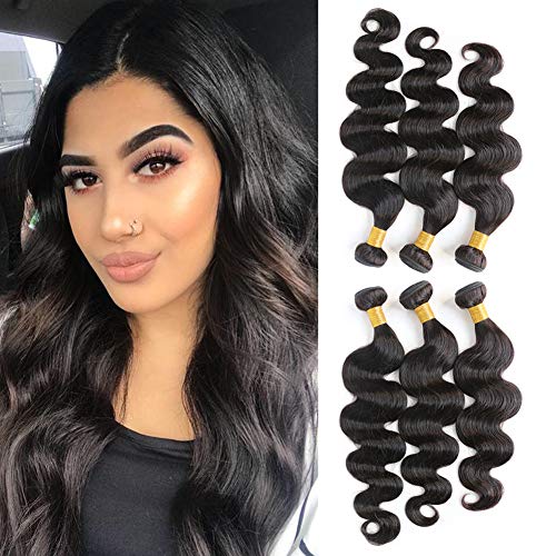 Bk Beckoning Brazilian Body Wave Hair Bundles 12 14 16 Inches 8a Grade Virgin Human Hair 3 Bundles 1b Natural Black Color Hair Extensions For Women