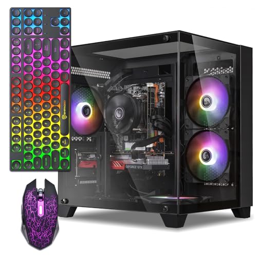 Image of ZER-LON Prebuilt Gaming PC Desktop, Core I5 Desktop Computer up to 3.6 GHz | RX 560 4GB Graphics Card, 16GB RAM, 512GB SSD, WiFi, RGB Fan, Win11, Tower Computer for Game, Office and Study