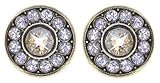  Konplott Spell on You Ohrstecker - white antique brass (centre: crystal shimmer, edge: crystal)