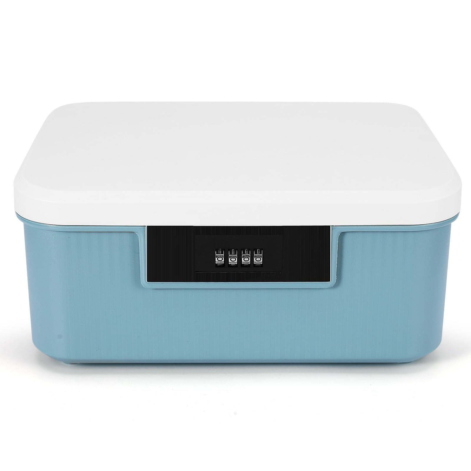 DEECOZY Lockable Medicine Box with 4 Digital Combination Lock, Medicine Storage Box, Privacy Container with Built in Removable Tray, Lockable Storage Box for Home School Office,26 x 22 x 12cm(blue)